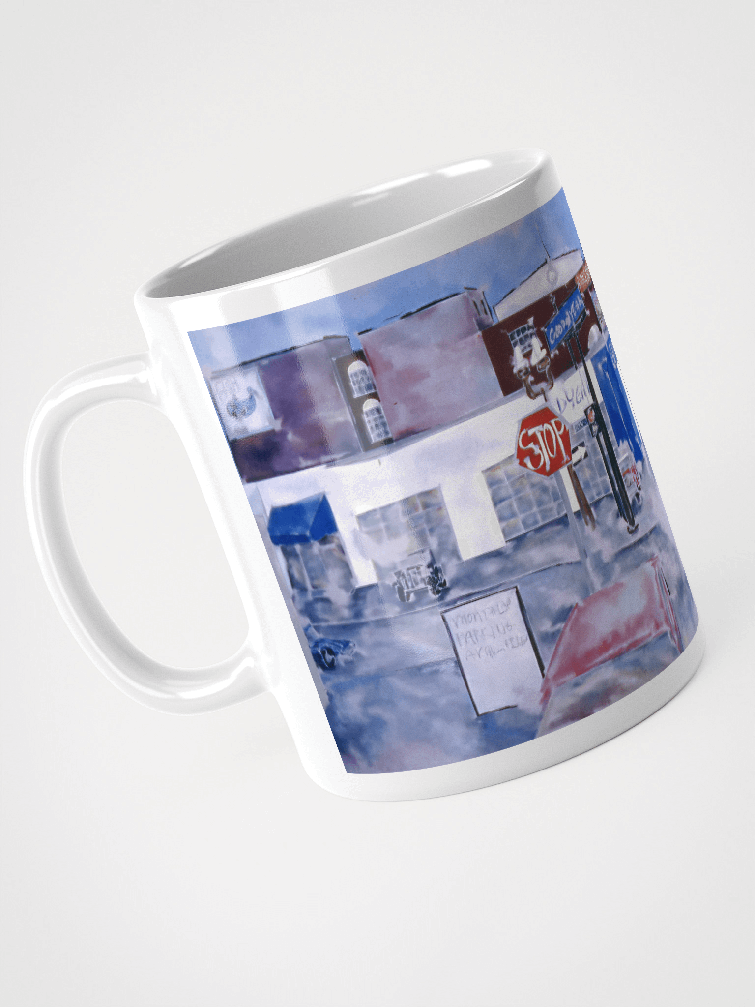 10th, Oak and Burnside, Portland, OR (1986) White Glossy Mug product image (4)