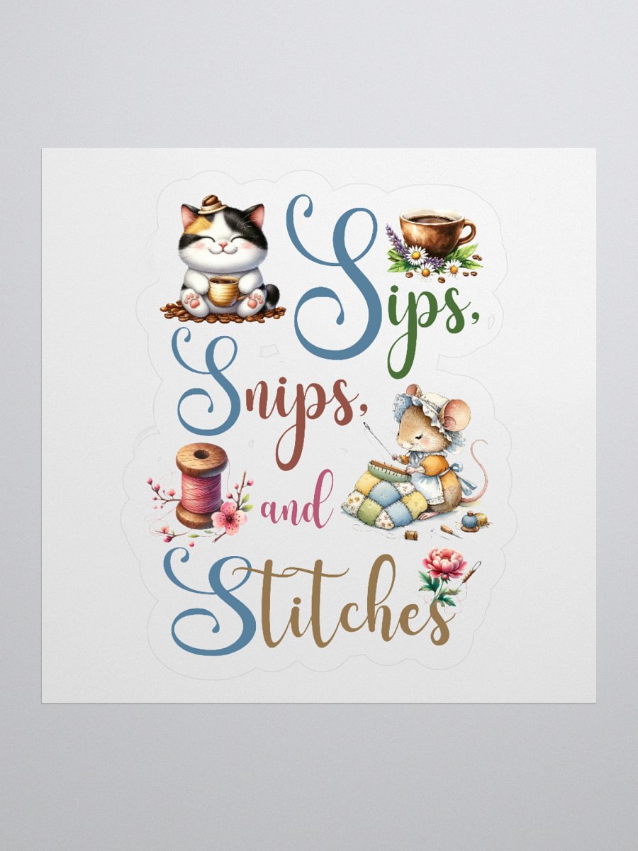Whimsical Sips, Snips and Stitches Stickers product image (1)