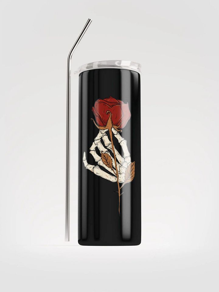 Gothic Romance: Skeleton Hand & Rose Stainless Steel Tumbler for Valentine's product image (1)