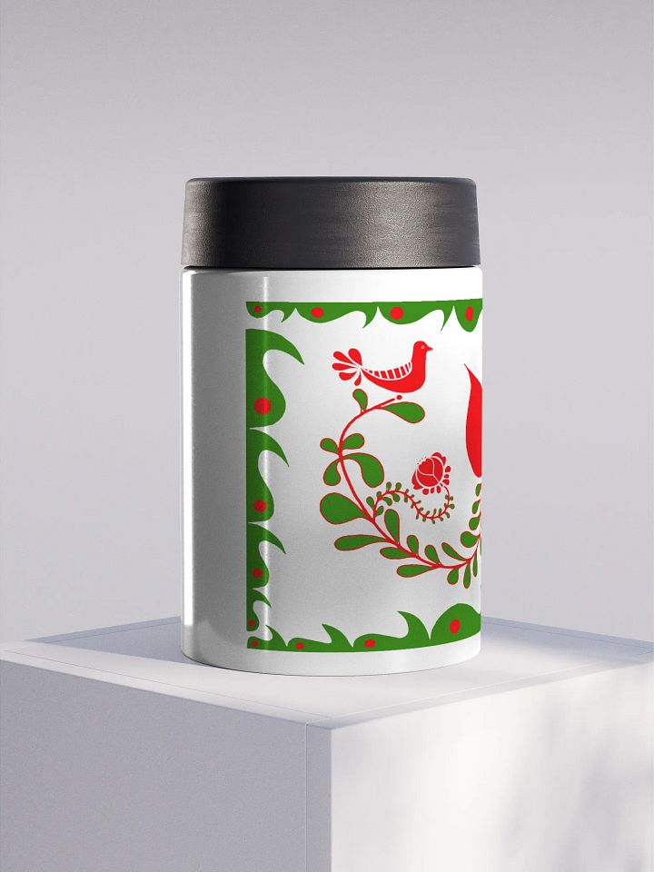 Hungarian Bird and Floral Stainless Steel Koozie product image (1)