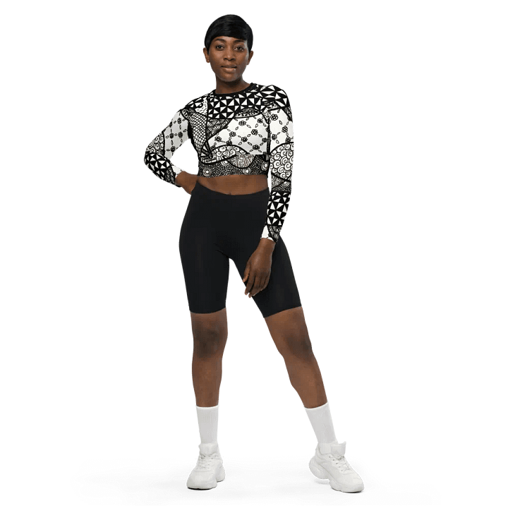 Eclectic Monochrome Vibes Crop Top product image (1)