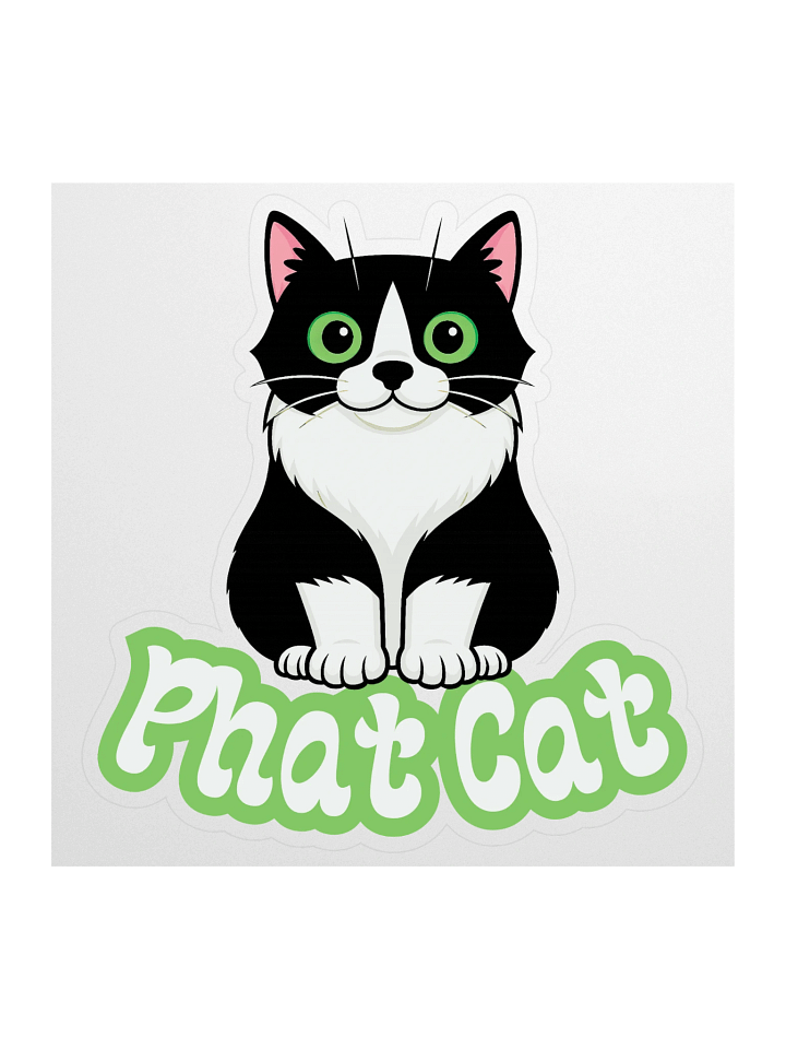 Large Phat Cat Sticker (Green) product image (1)
