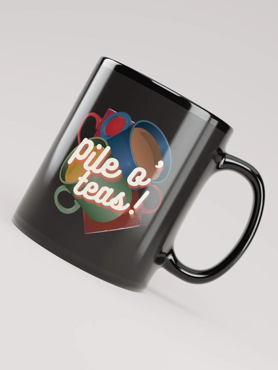 Pile o' teas black mug product image (8)