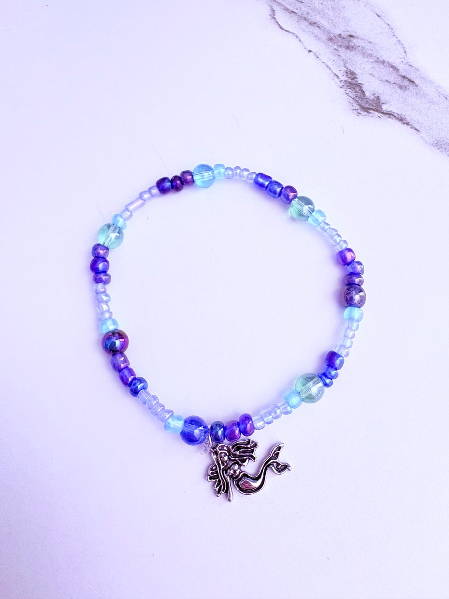 Handmade 7.5" Mermaid Charm Bracelet | Coastal Charm Jewelry by Monique Faella Designs™ | MFD-00066 product image (1)