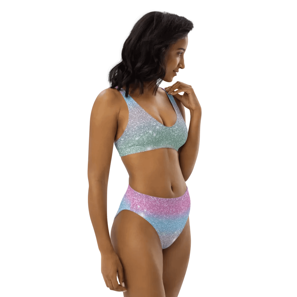 Glitter Unicorn Texture Design High Waisted Bikini (6) product image (9)