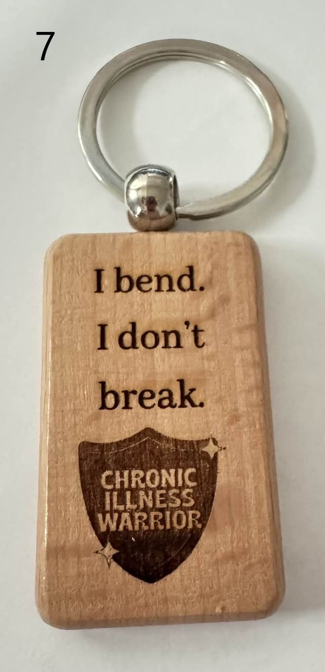 Wooden Engraved Illness Awareness Keychains | Chronic Pain, Cancer, & More  (6) product image (7)