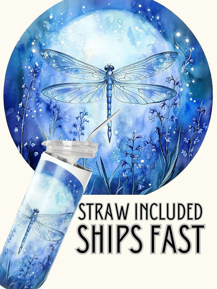Moonlit Dragonfly Stainless Steel Tumbler product image (1)