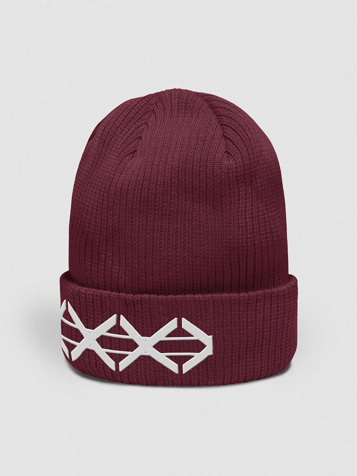 White XXX Ribbed Beanie product image (2)