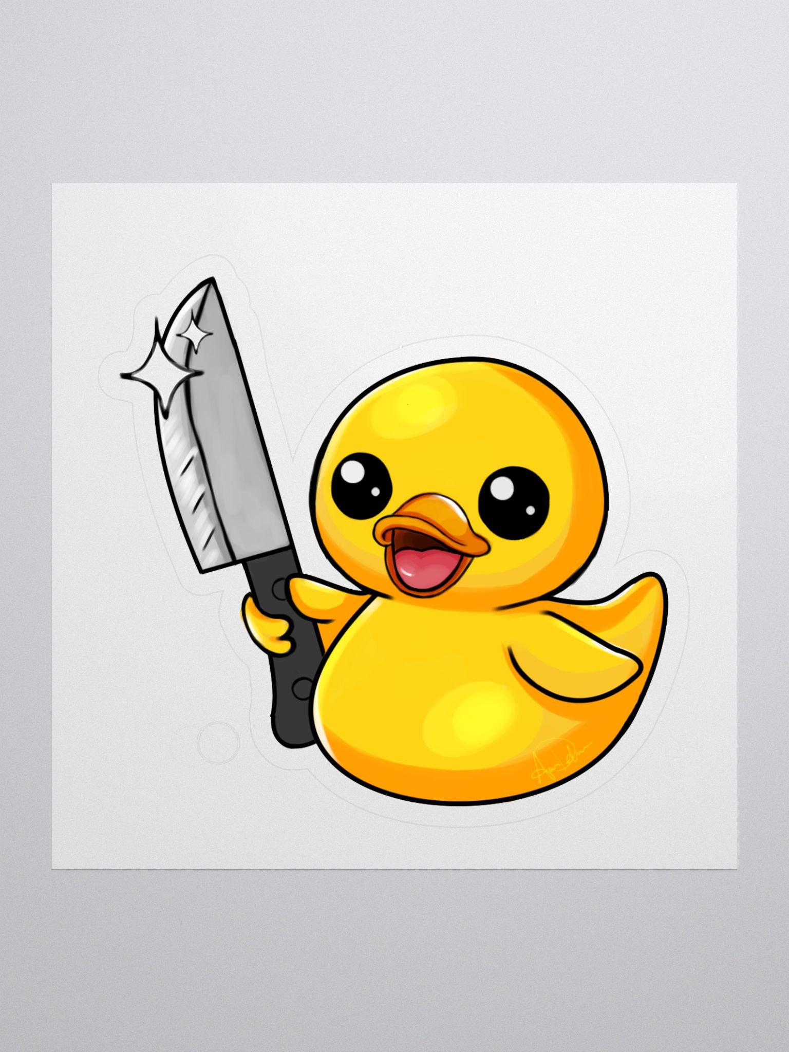 Stabby Duck Kiss Cut Vinyl Sticker product image (1)