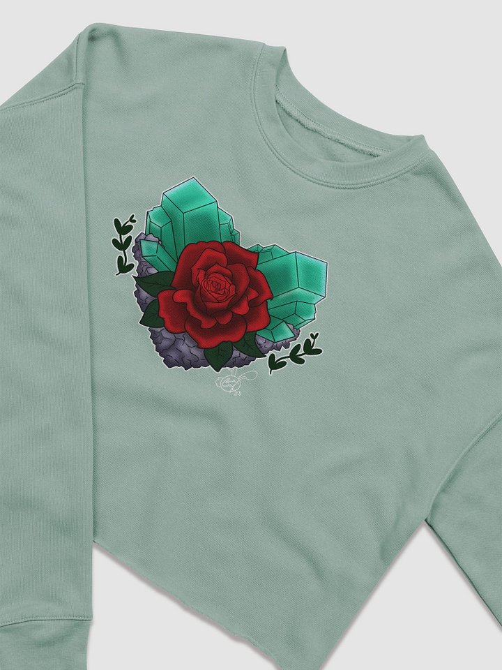 Emerald Rose Croptop Sweatshirt product image (2)