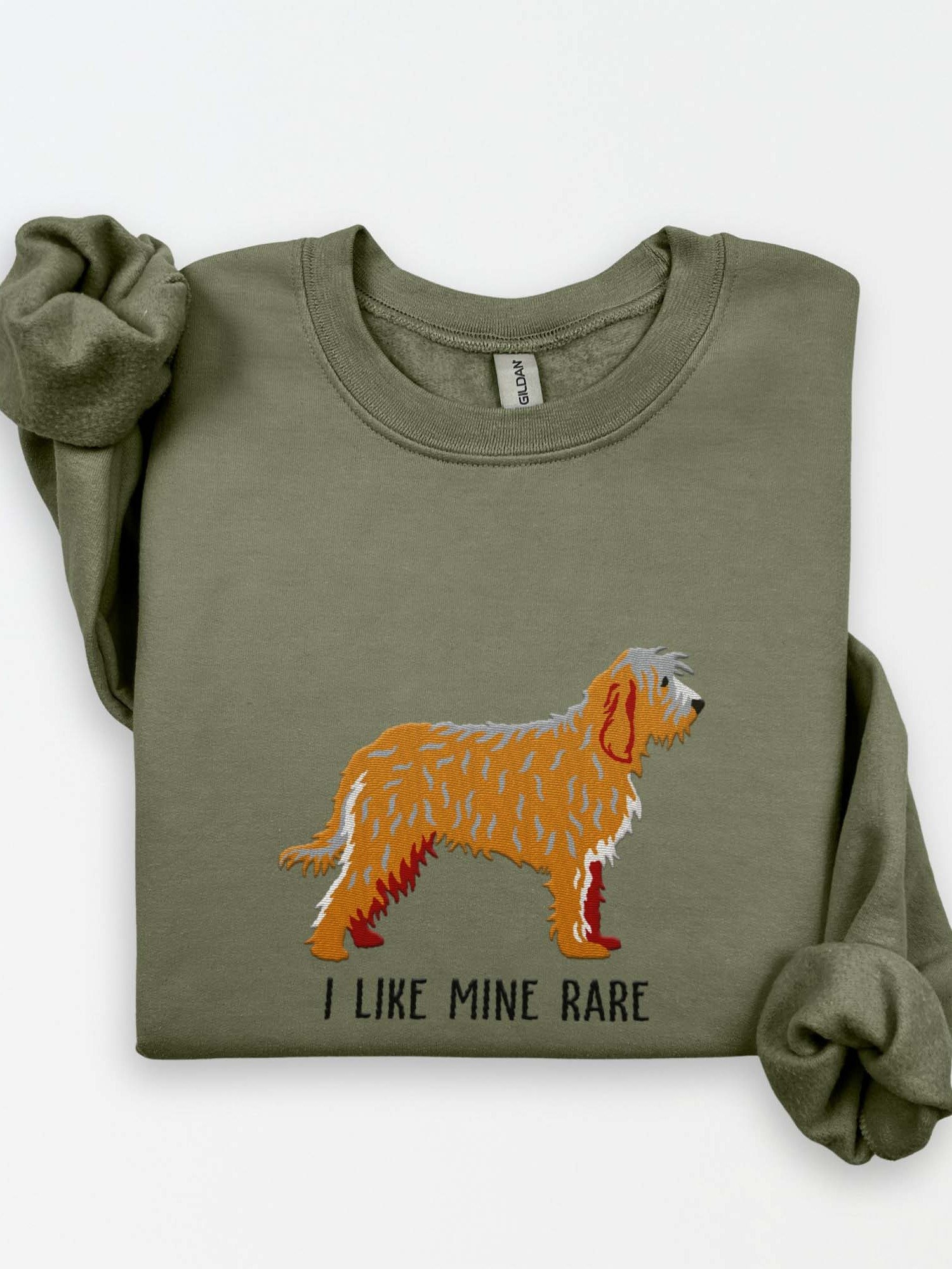 I Like Mine Rare Sweatshirt (Embroidered) of an Otterhound(Wheaten) product image (1)