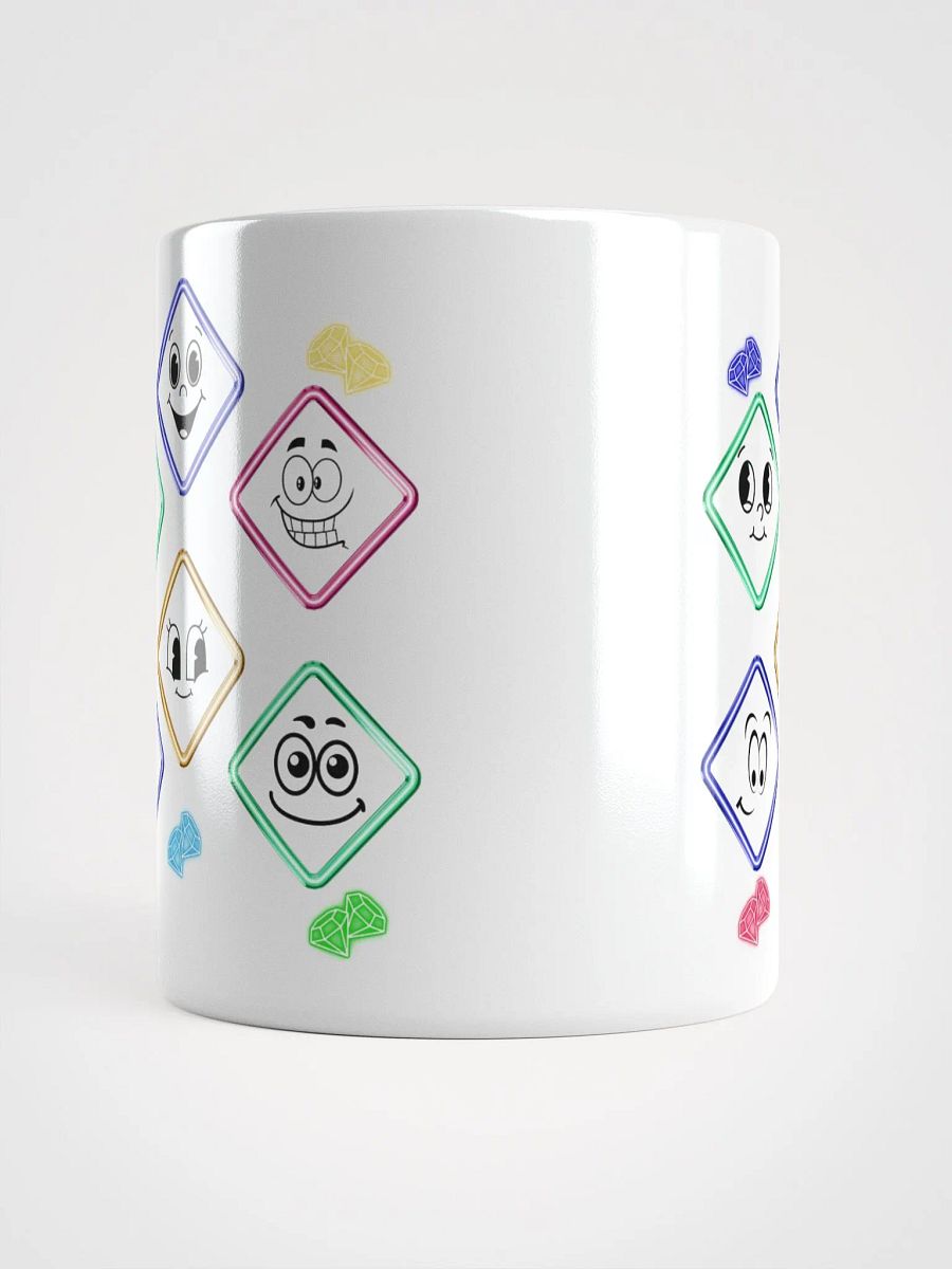 Happy Diamond Faces - Colorful Artistic White Mug product image (16)