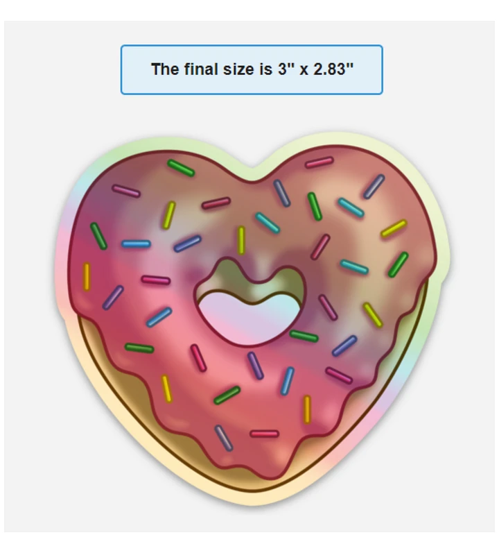 Donut Heart Holographic Sticker product image (1)