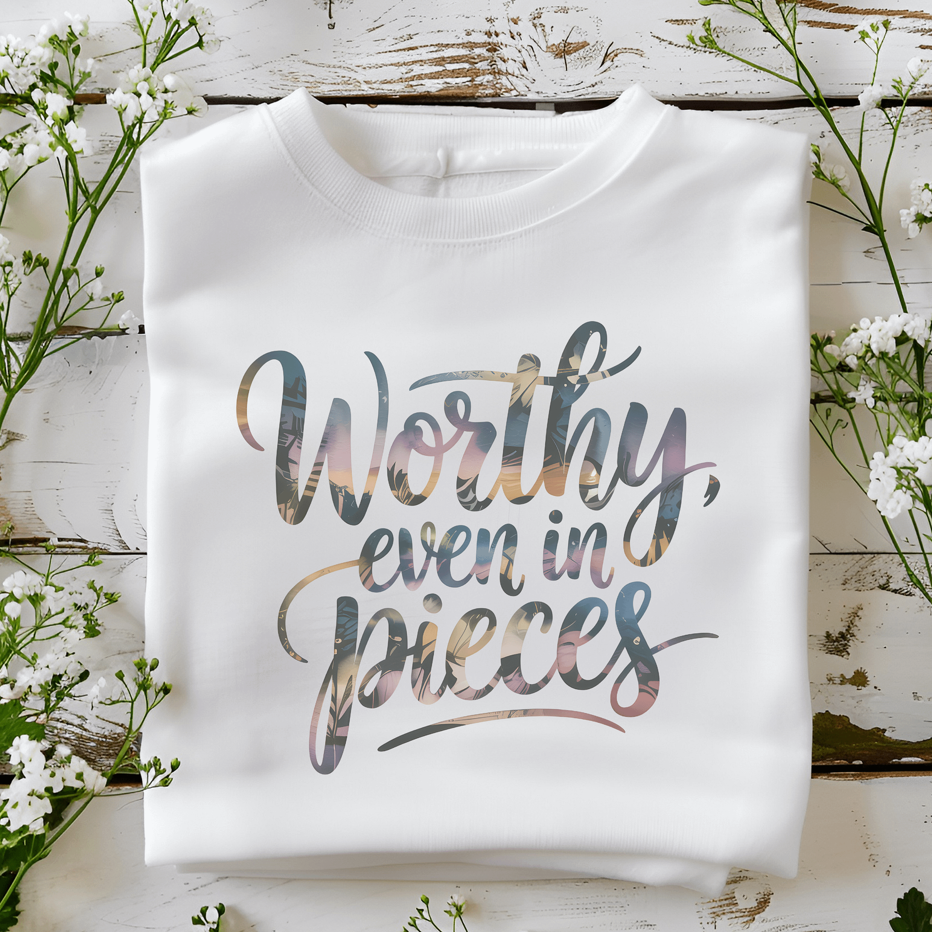 Worthy Even In Pieces, Mental Health png, Motivational Png, Positive Png, Mental Health Matter Png, Be Yourself Png, Positive Vibes Gift product image (5)