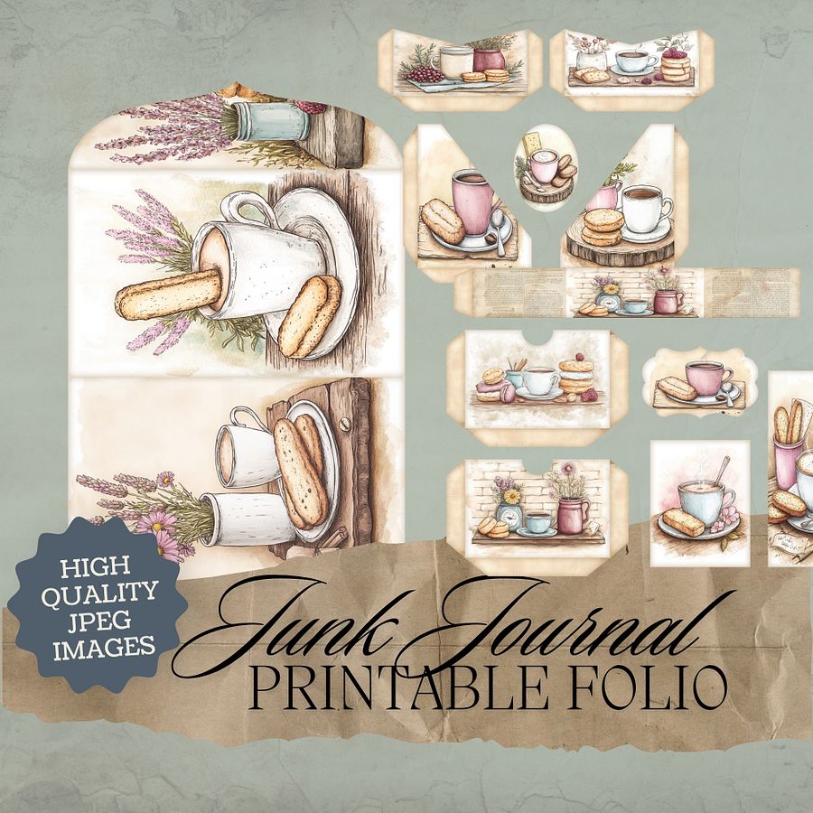 Coffee & Biscuits - Printable Folio Kit V5 product image (1)