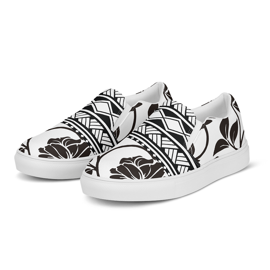 Hawaiian Style Geometric Floral Slip-On Canvas Shoes product image (3)