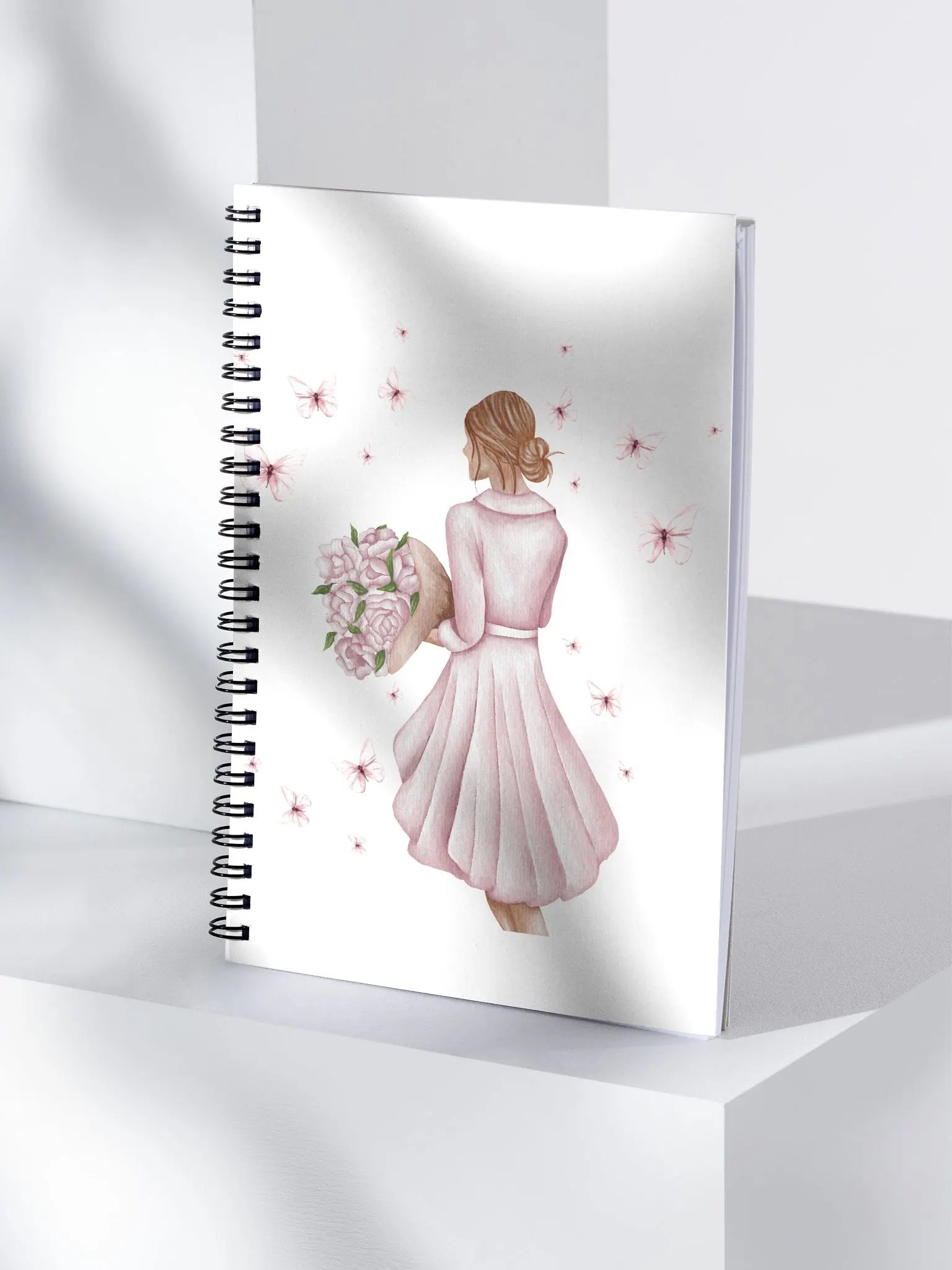 Woman Surrounded By Butterflies Spiral Notebook product image (4)