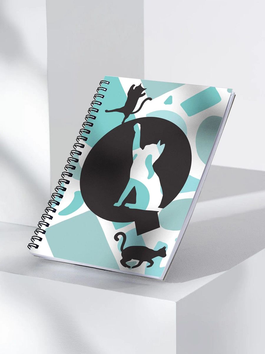 Monogram Letter Q Cat Lover Geometric Blues Notebook product image (4)