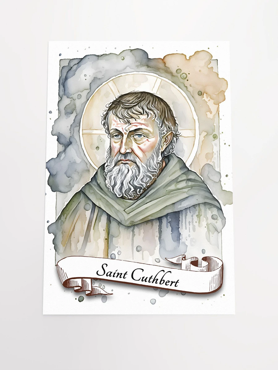 Saint Cuthbert of Lindisfarne Patron Saint of England, Sailors, Shepherds, Northumbria, Matte Poster product image (3)