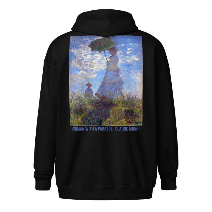Woman With A Parasol Claude Monet Hoodie Impressionistic Zip Hoodie product image (1)