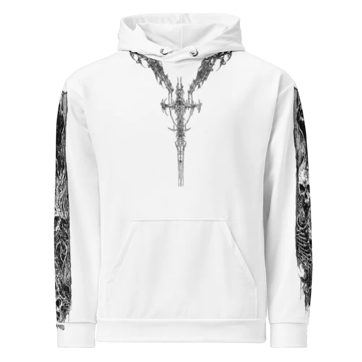 White Crusifix Chain Hoodie product image (1)