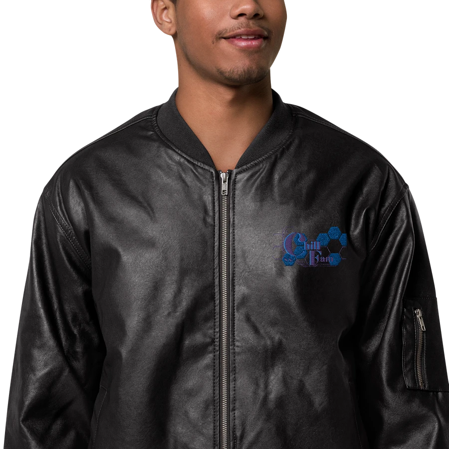 Chill Fam Member Faux Leather Bomber product image (1)