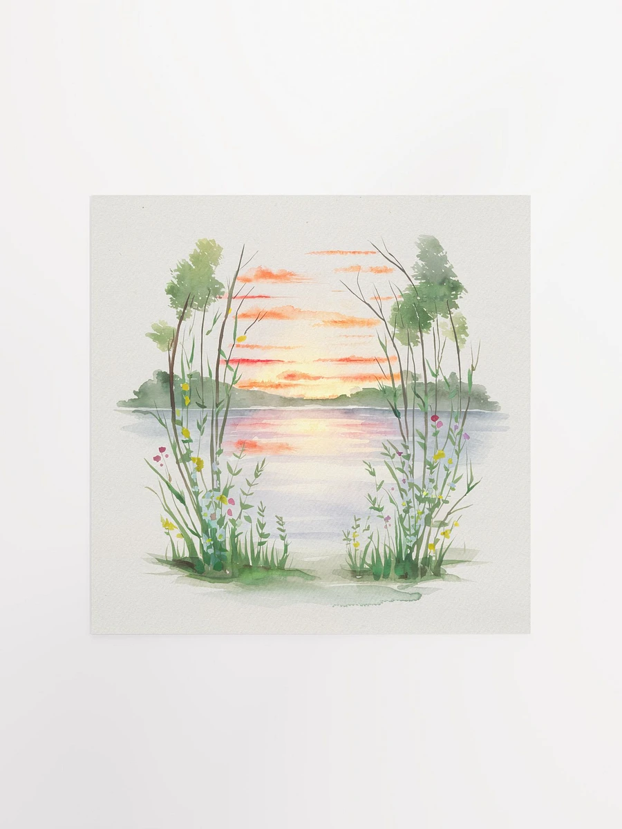 Reflective Waters Sunset Watercolor - Poster product image (1)