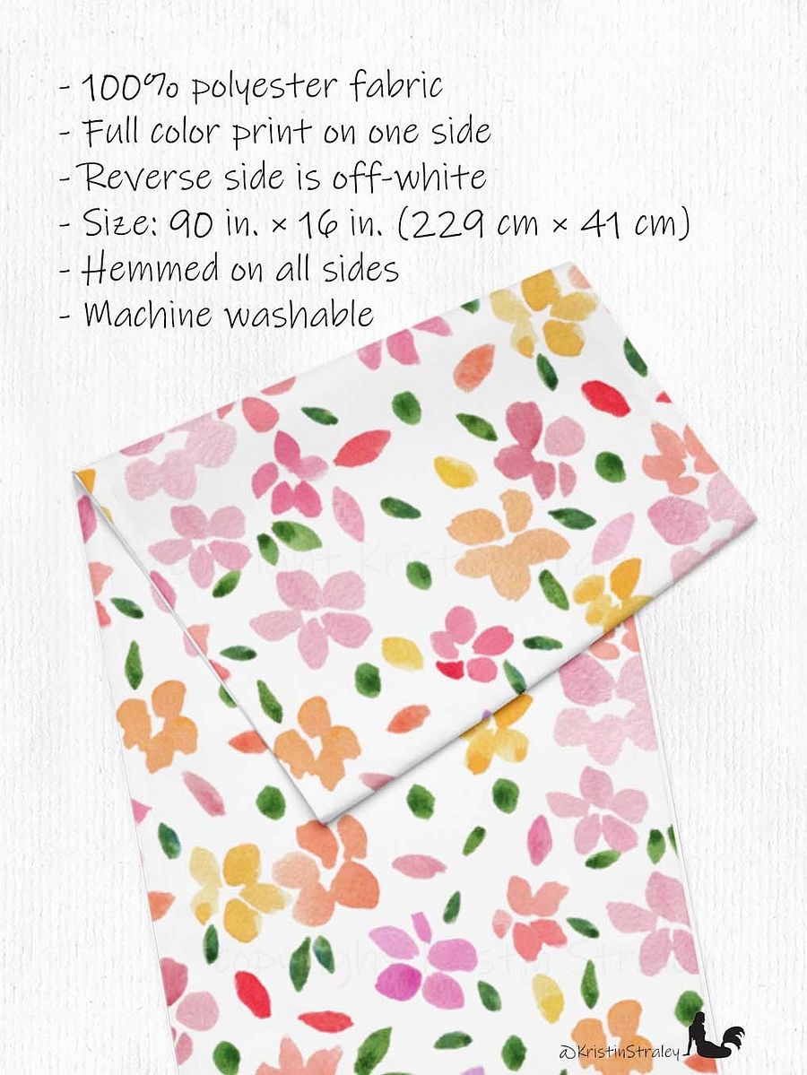 Spring Flowers on White Table Runner product image (2)
