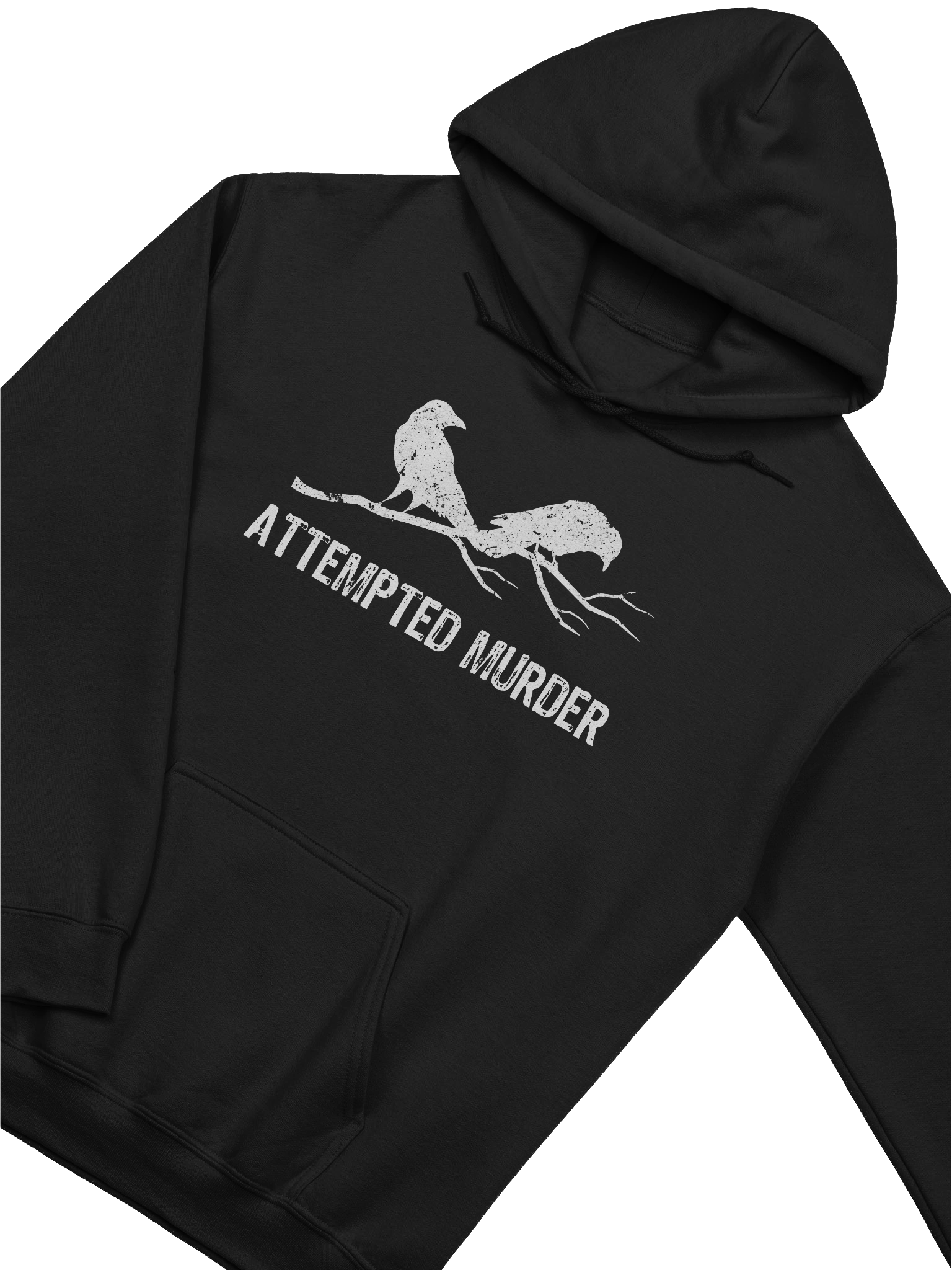 Attempted Murder Two Crows Funny Bird Pun Meme Hoodie 1BK2 product image (3)