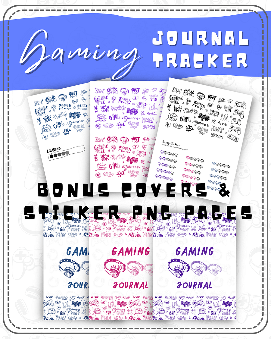 Gaming Journal Gaming Tracker Digital Version - Goodnotes Notability Noteshelf Compatible product image (4)
