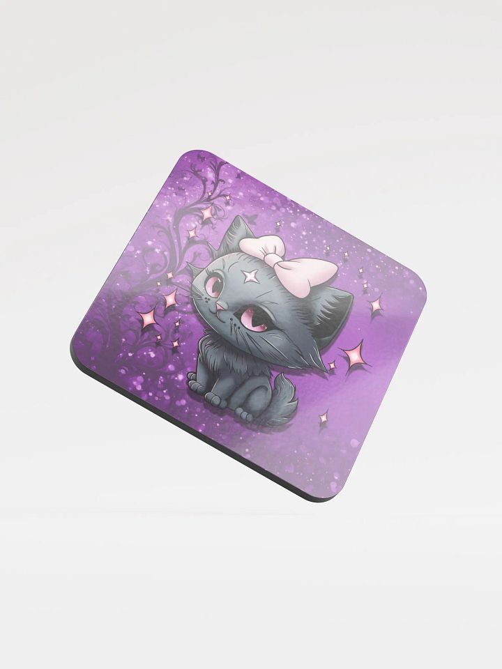 Tiny Terror Cork Coaster - Black Kitten product image (1)
