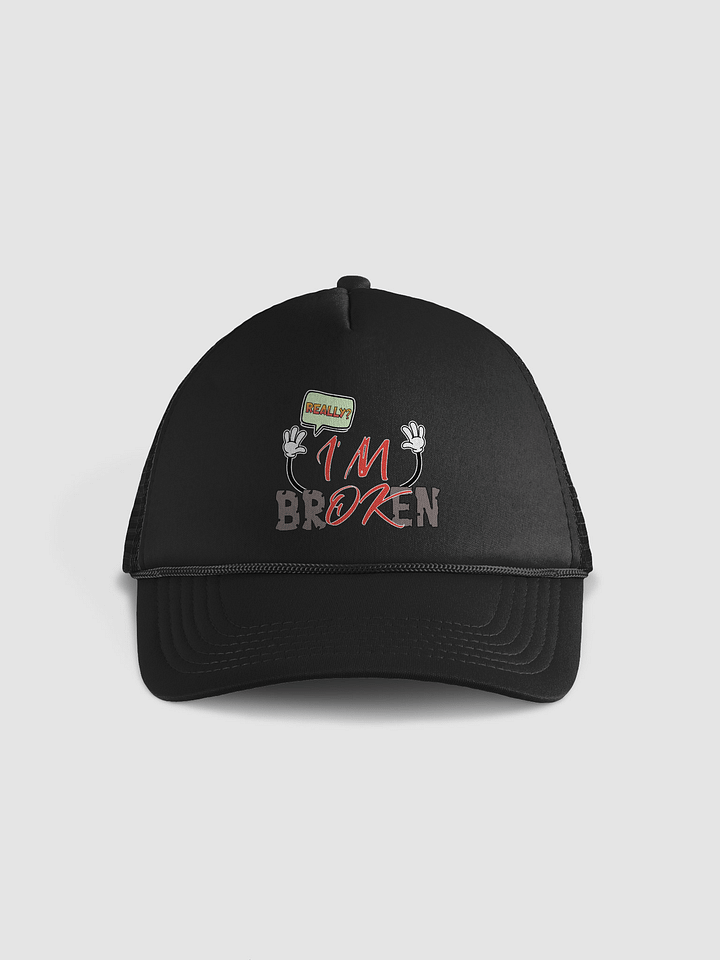 I'm Broken I'm Ok Really? Whimsical Speech Bubble Trucker Hat product image (1)