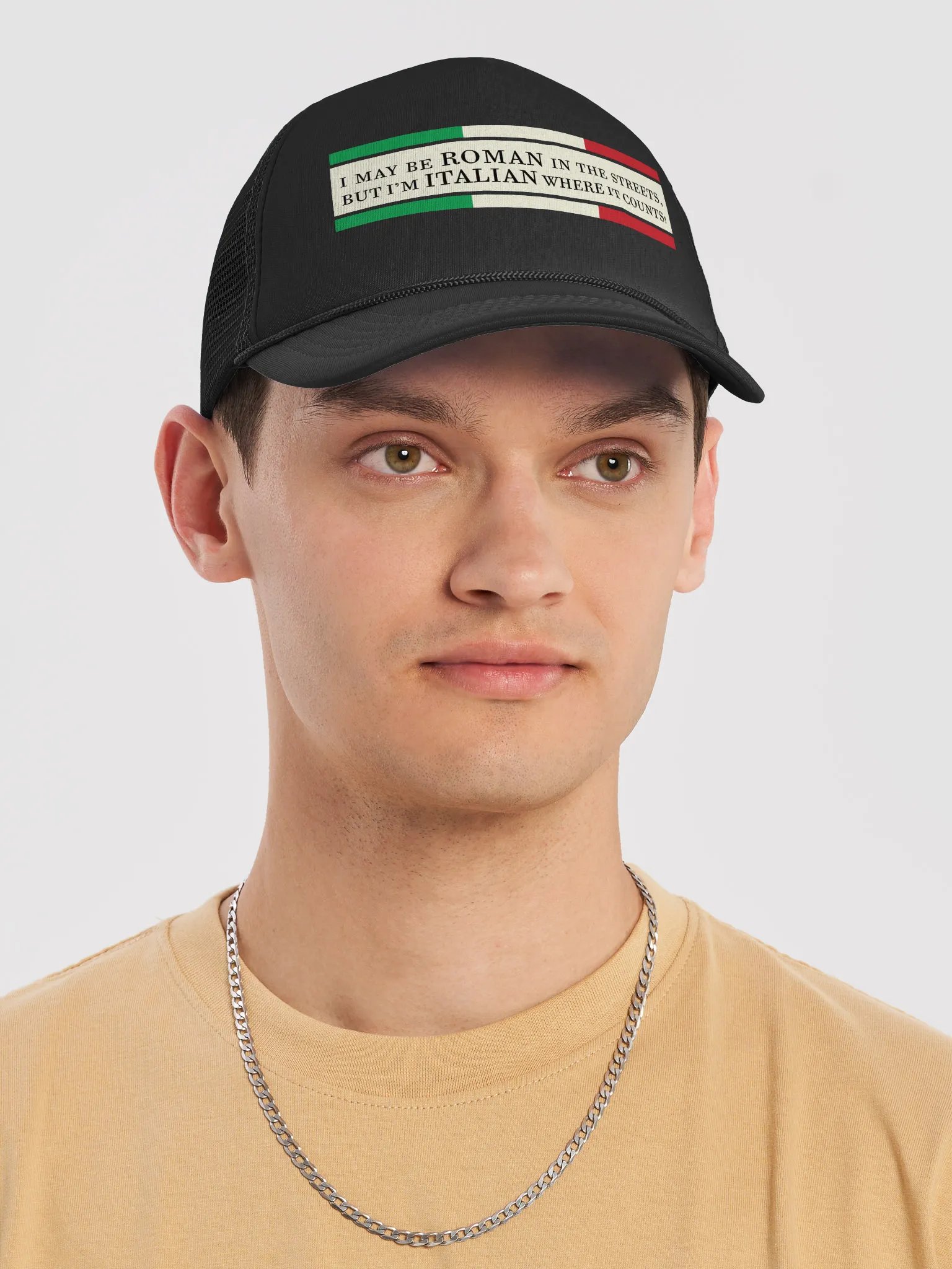 Roman In The Streets, Italian Where It Counts! Trucker Hat product image (1)