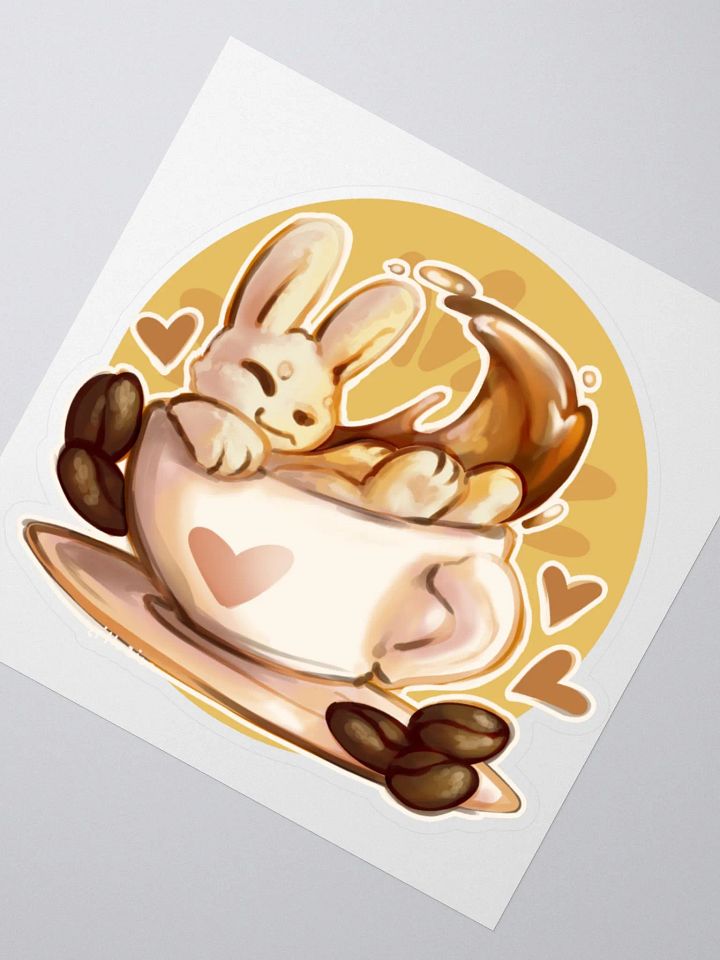 coffee bunny splash - sticker product image (2)