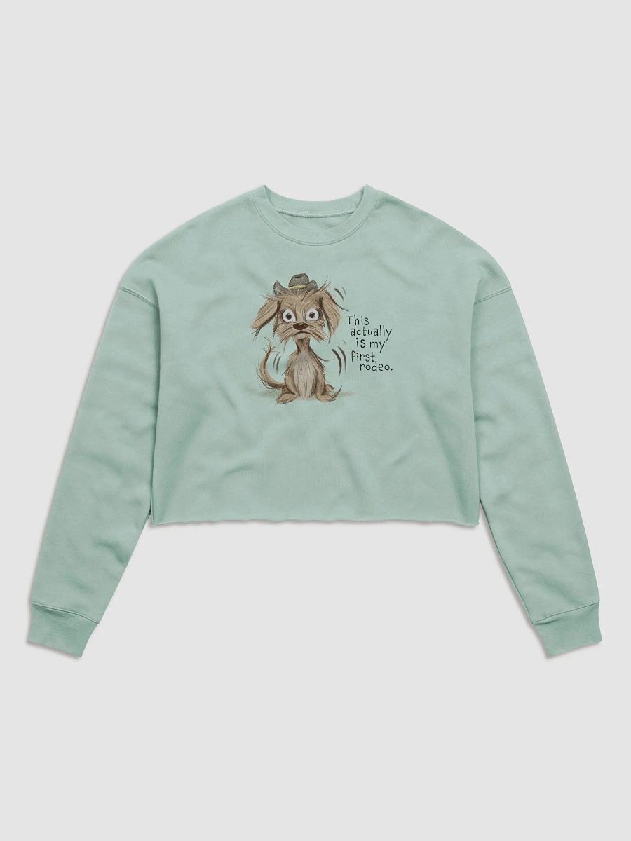 Anxious Pup Cropped Sweatshirt Dusty Blue product image (1)