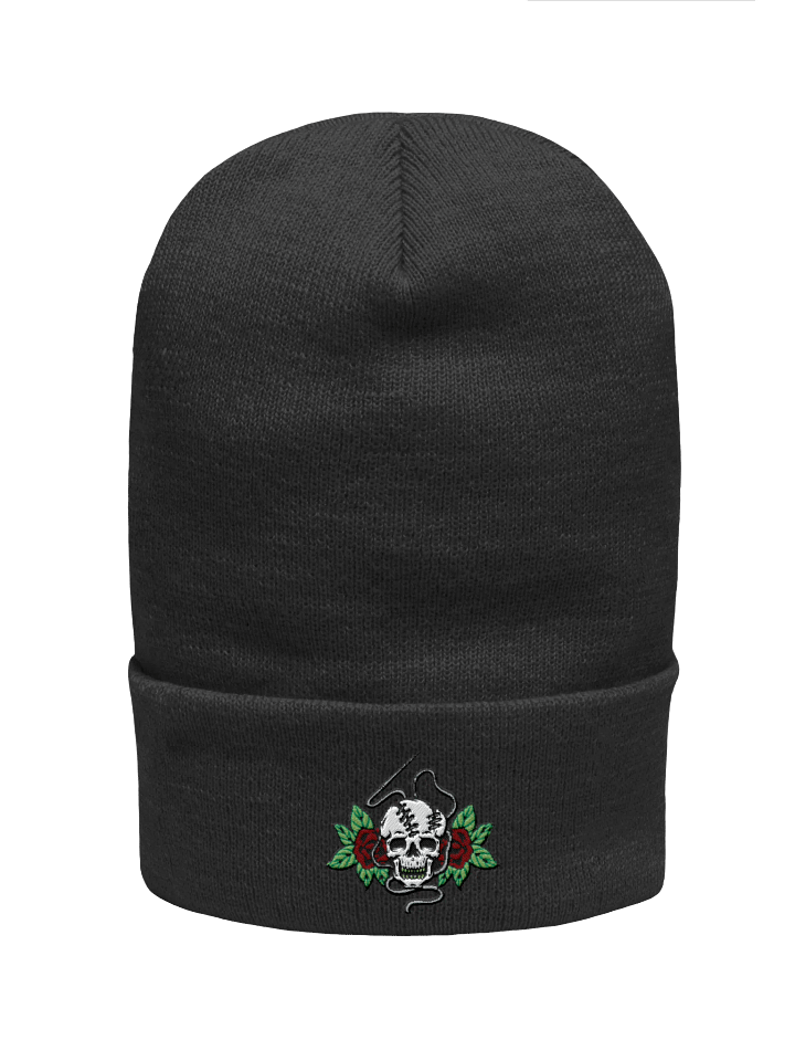 Skull and Roses Embroidered Beanie product image (1)