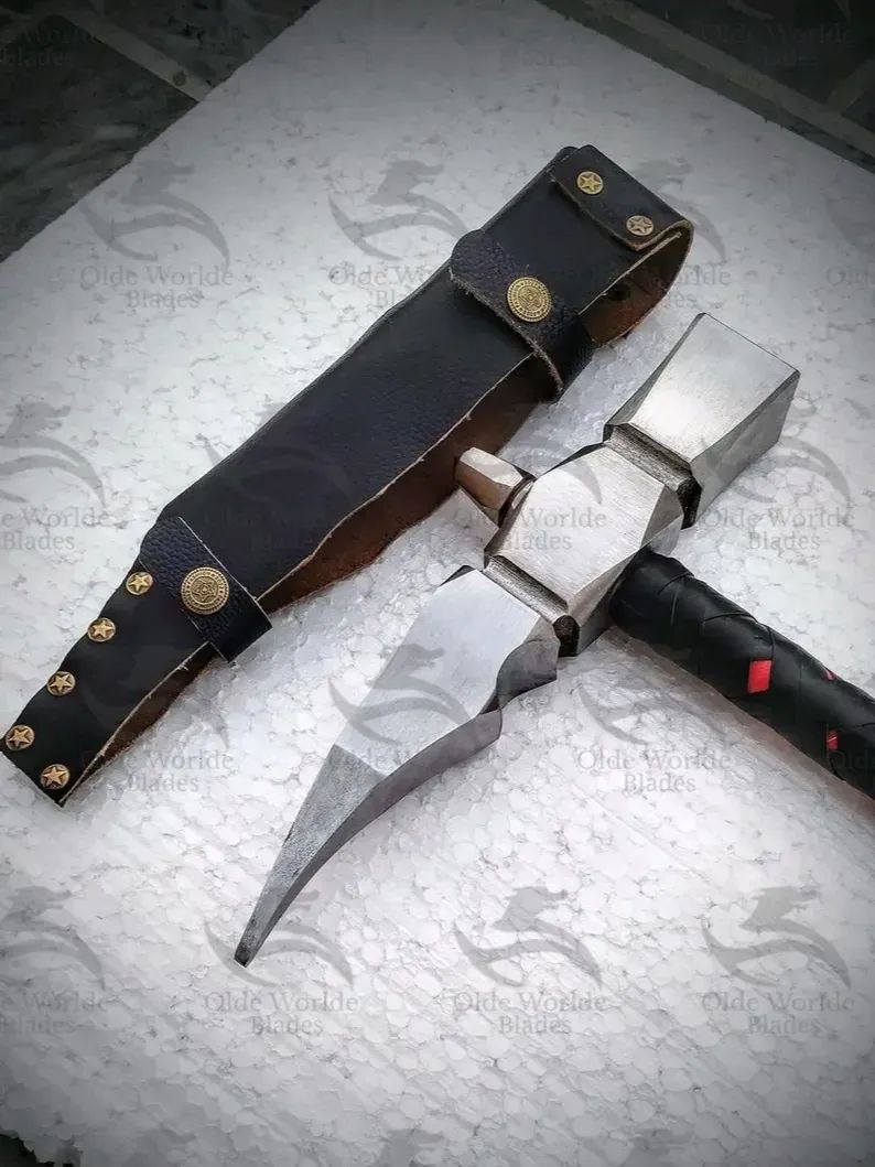 Handmade Spike War Hammer, Hand-Forged Carbon Steel, Unique & Durable, Perfect for Collectors and Cosplay, Custom Orders Available product image (3)