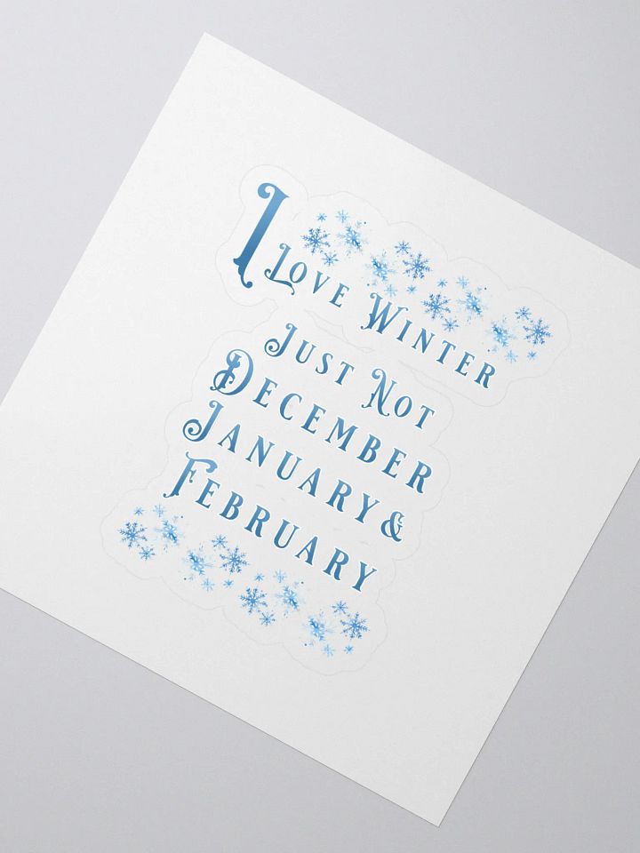 I Love Winter, Not Just December, January And February Sticker product image (2)