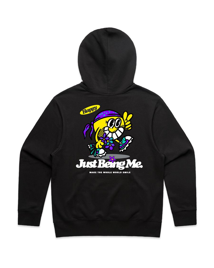 HAPPY ME HOODIE-BLACK product image (2)