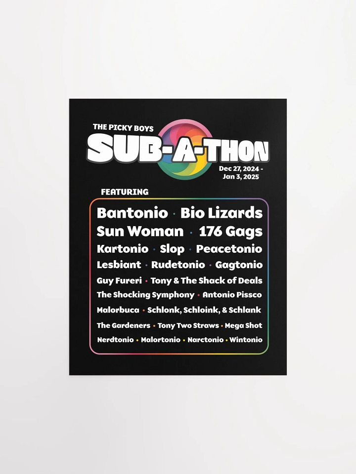 Subathon Lineup Posters (3 Sizes) product image (2)