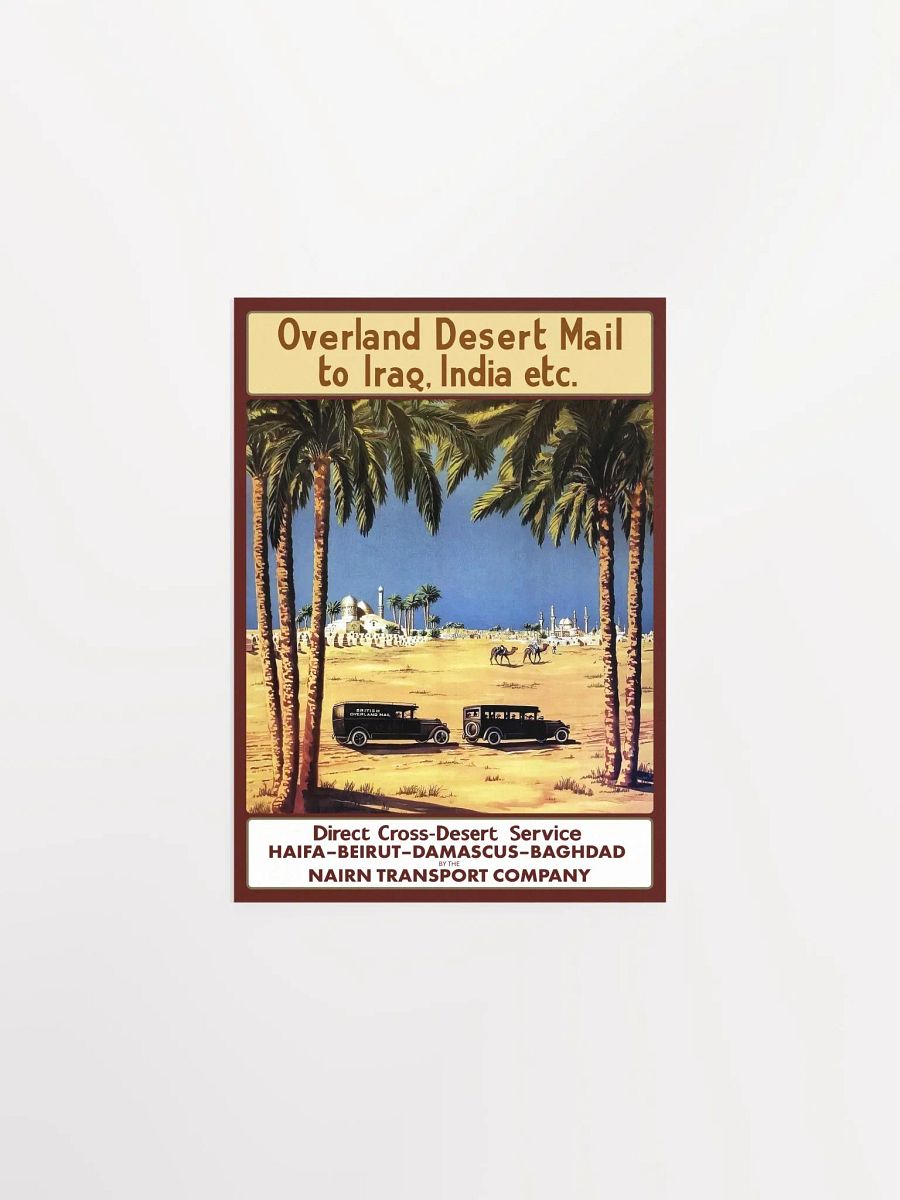 Haifa, Beirut, Damascus, Baghdad. Nairn transport Co. Israel, Palestine, Lebanon, Syria, Iraq 1923 — retro travel poster, vintage travel art product image (6)