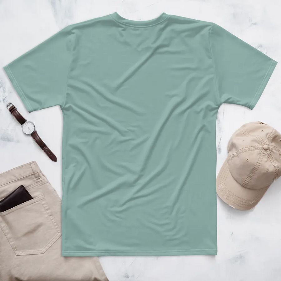 Plain Light Teal Green Soft Summer Men's Crewneck Polyester Heavyweight Premium T-Shirt by Treasure Pie product image (2)