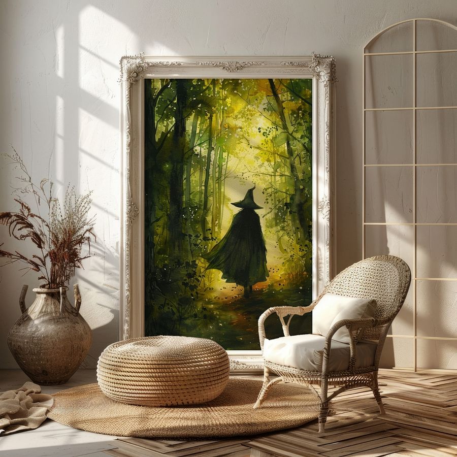 Watercolor Forest Witch Ethereal Art Print product image (20)