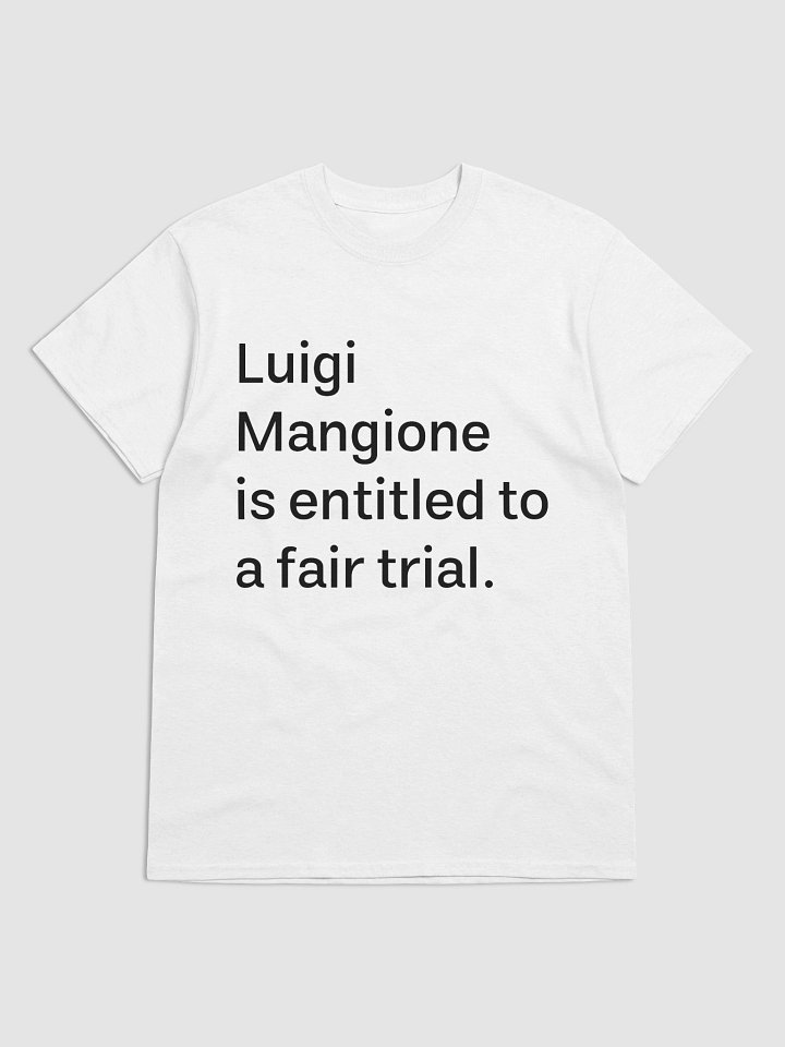 Luigi Mangione is entitled to a fair trial. T-Shirt product image (2)