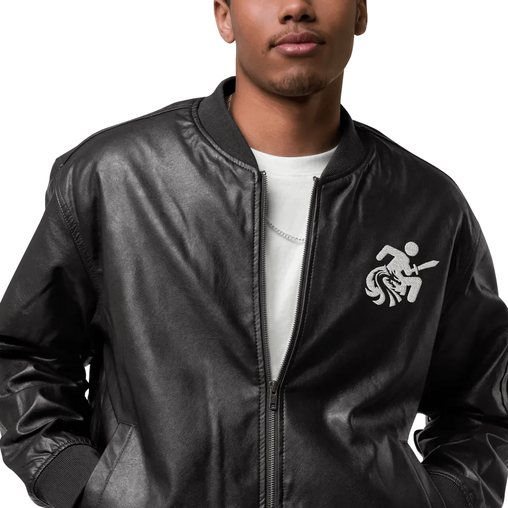 Dungeons and Disableds - Faux Leather Bomber Jacket product image (7)