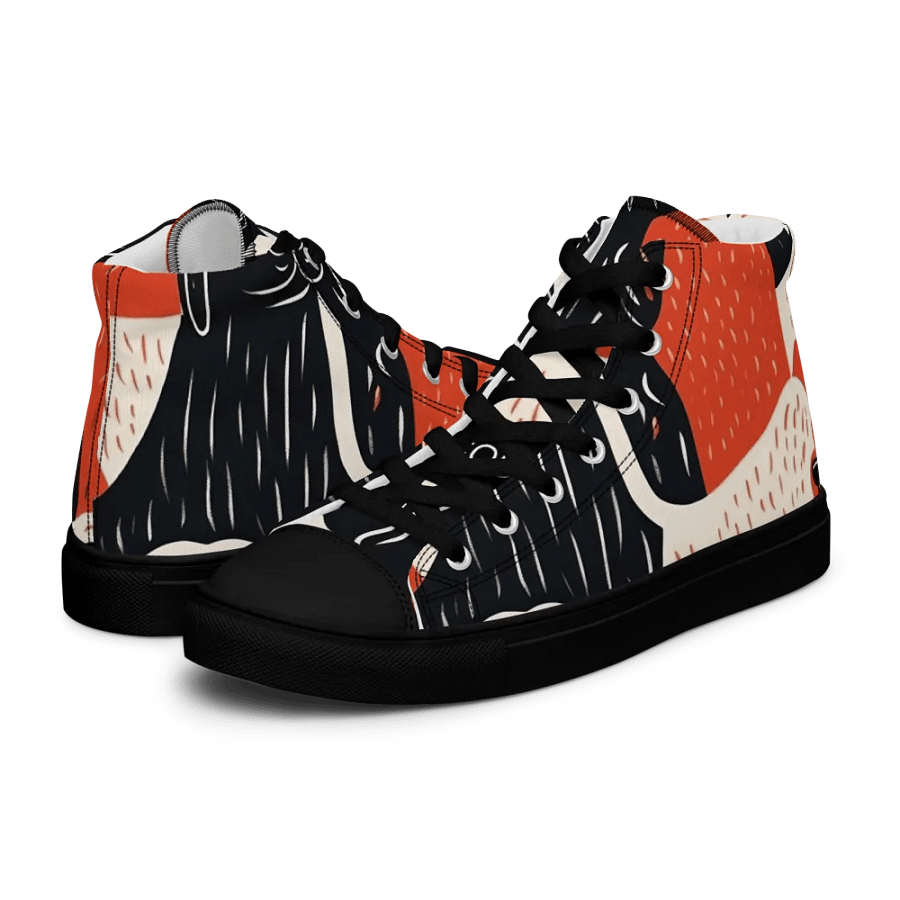 'Puppy Love' Printed Men's High Top Canvas Shoes product image (8)