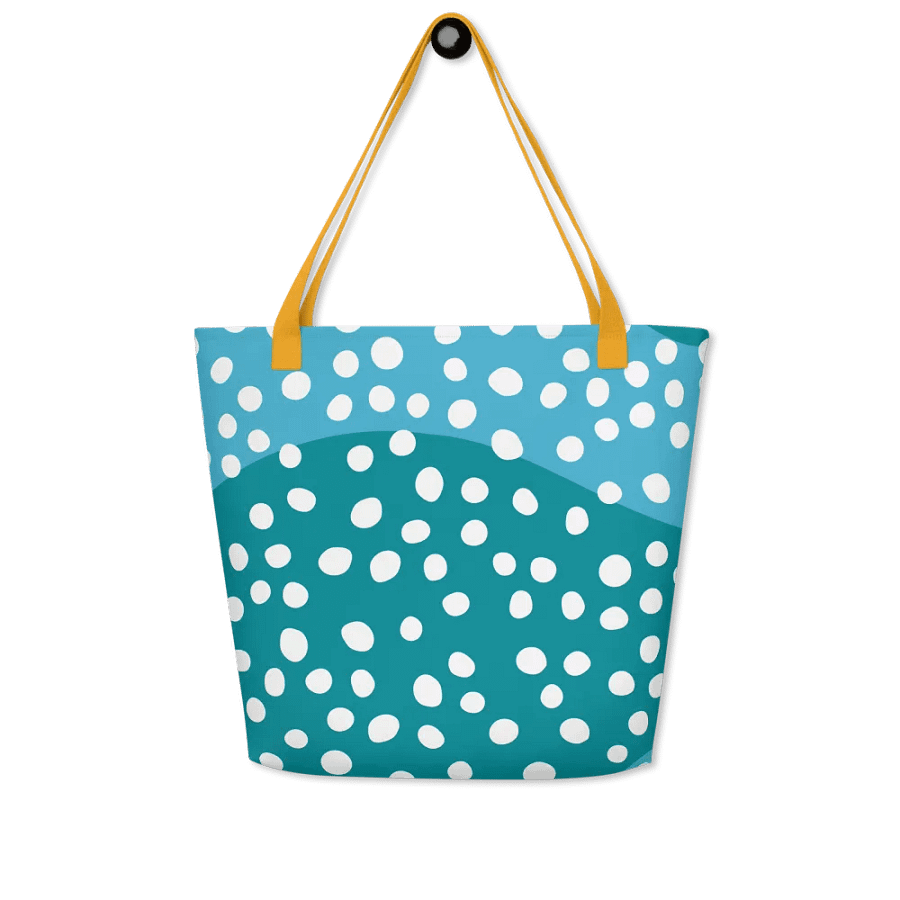 Turquoise Dot Clusters Large Tote Bag product image (4)