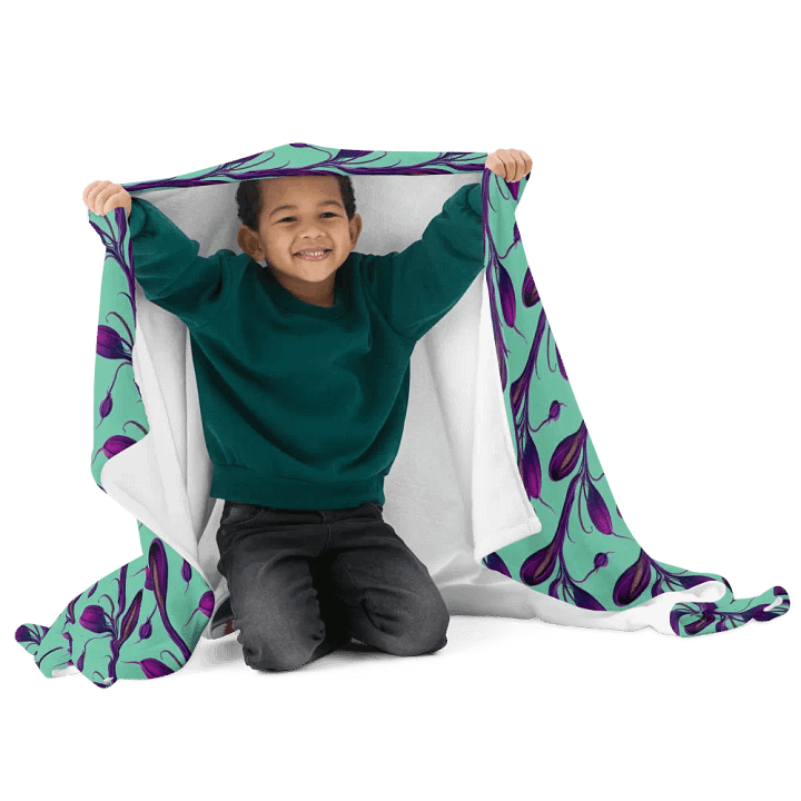 Purple Carniverous Plant Fluffy Blanket Throw product image (2)