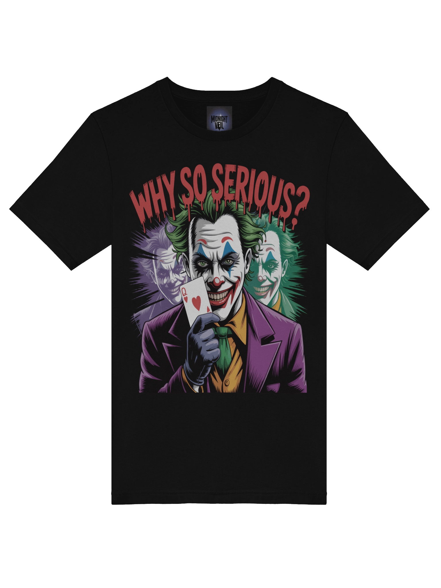 Joker 'Why So Serious?' Queen of Hearts Supersoft T-Shirt product image (7)