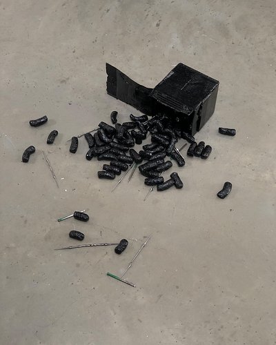 Untitled (box), 2025

From the degree show in June - the box lays collapsed, the contents spilling out onto the concrete floo...